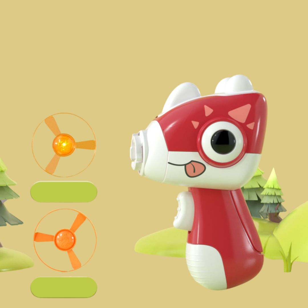 Leo™ Dino-Frisbee Launcher with Glow-in-the-Dark Discs for Cats