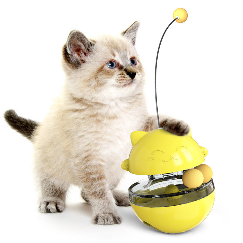 Oliver™ 3-in-1 Cat Wobble Toy with Treat Dispenser and Spring Ball