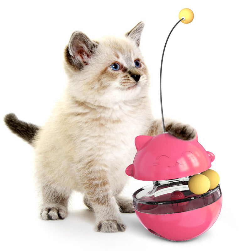 Oliver™ 3-in-1 Cat Wobble Toy with Treat Dispenser and Spring Ball