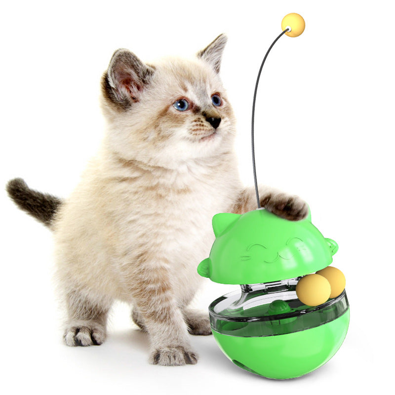 Oliver™ 3-in-1 Cat Wobble Toy with Treat Dispenser and Spring Ball