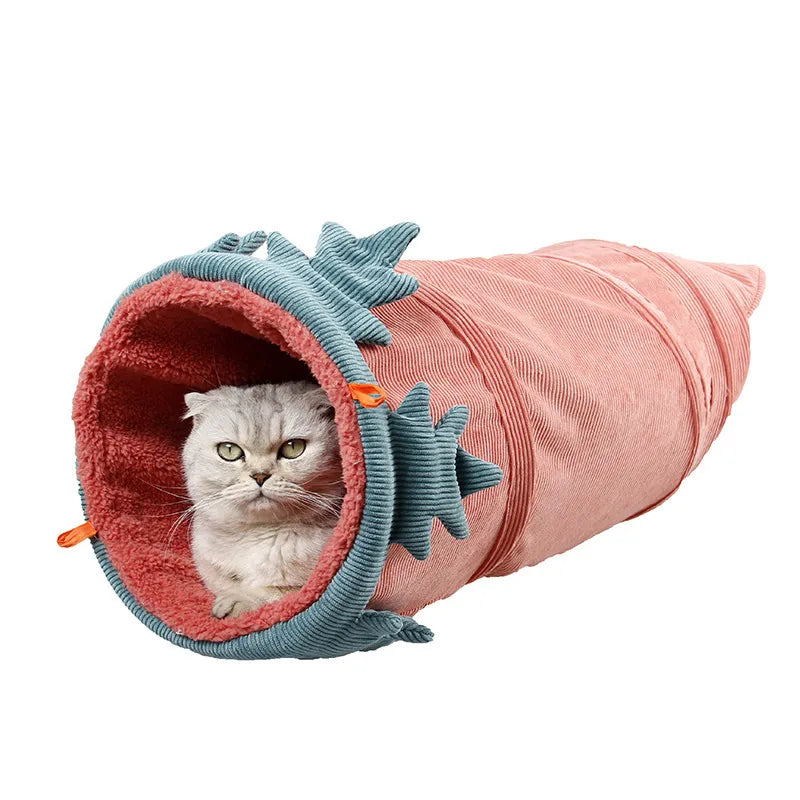Luna™ Cat Tunnel – Colorful Flower Design for Play and Relaxation