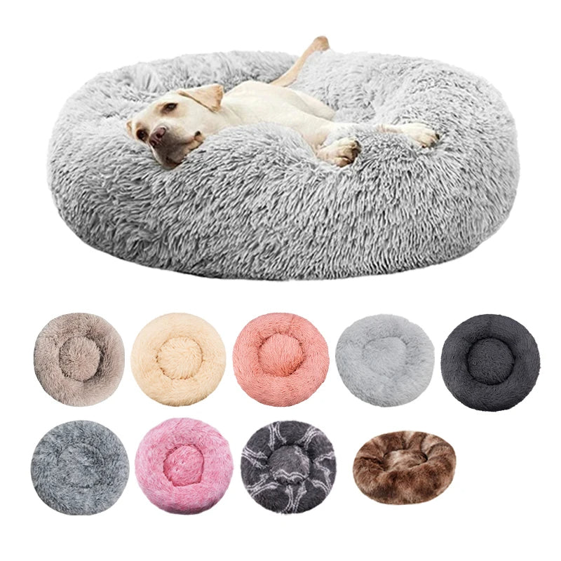 Milo Round Plush Dog Bed – Calming Comfort All Year Round