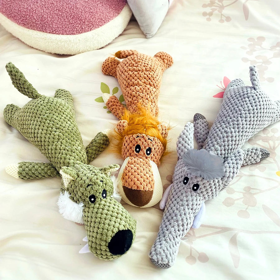 Max™ Plush Animal Dog Toy - Bite-resistant squeaky fun for endless play