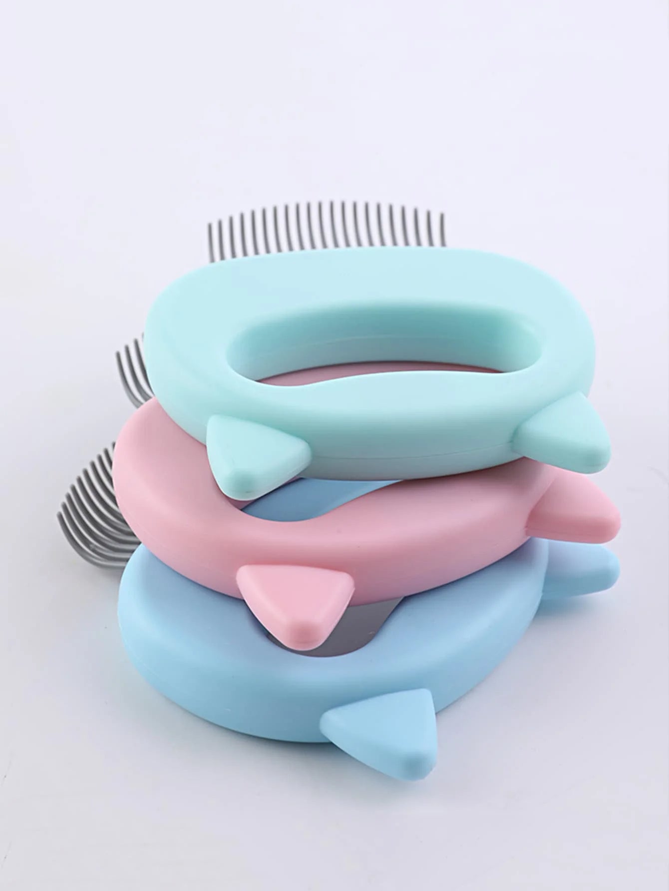 Luna™ Cat Grooming Massaging Shell Comb – 3-Piece Set