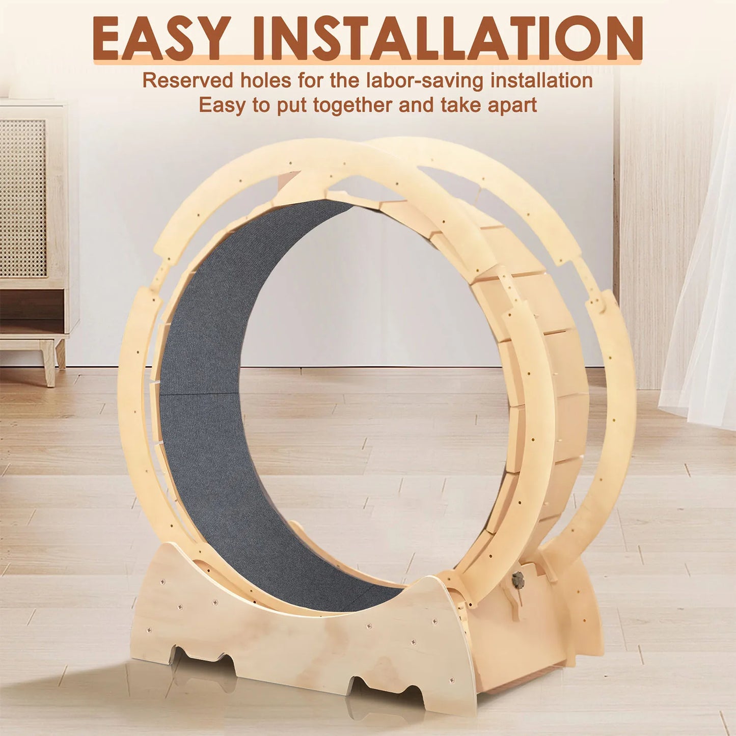 Lunacat™ Solid Wood Cat Exercise Wheel Quiet
