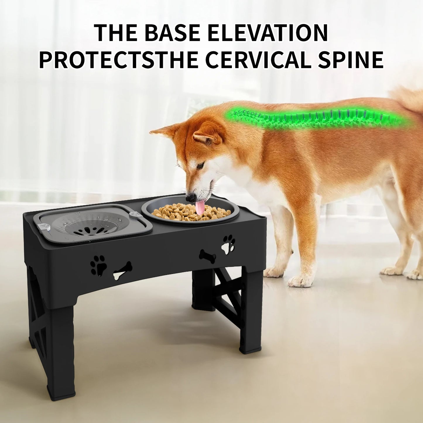 Nova™ Adjustable Pet Feeder 3-in-1 Feeder Bowl With Water Station