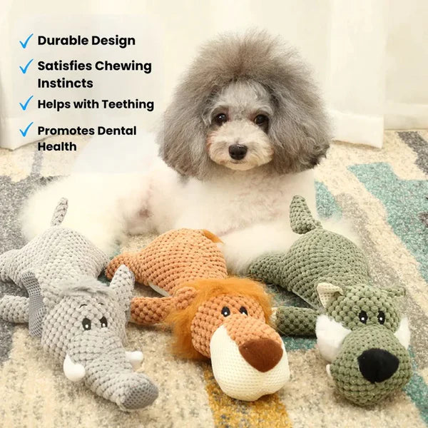 Max™ Plush Animal Dog Toy - Bite-resistant squeaky fun for endless play