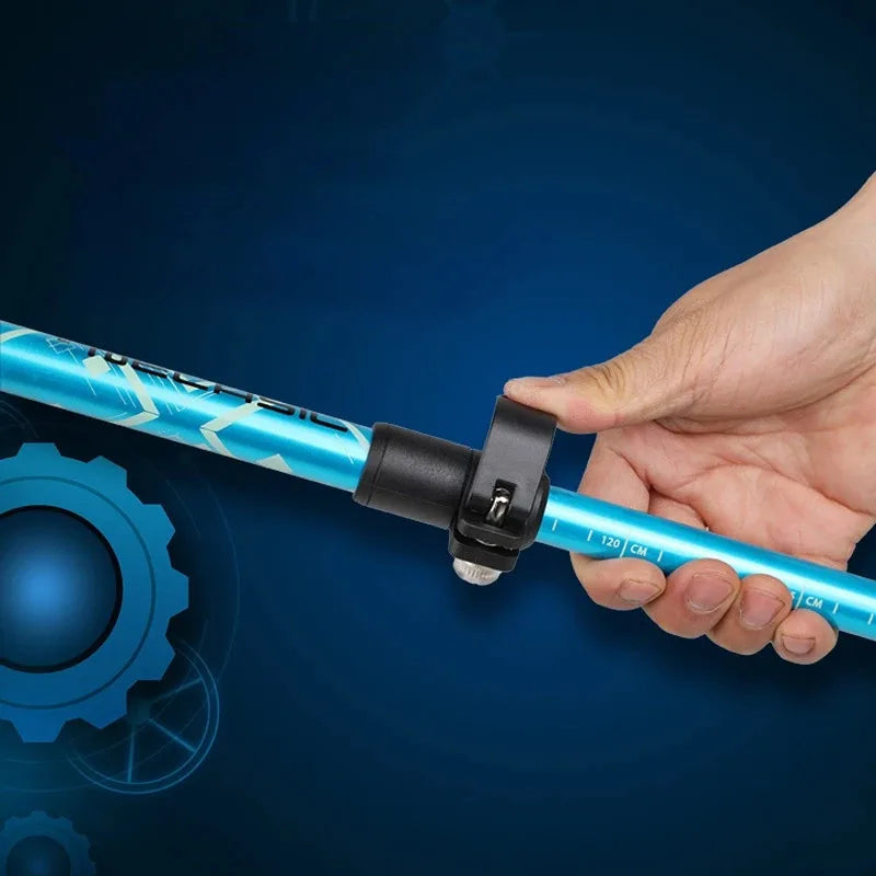 2 Pcs Ultralight 5-Section Folding Trekking Poles for Hiking & Climbing