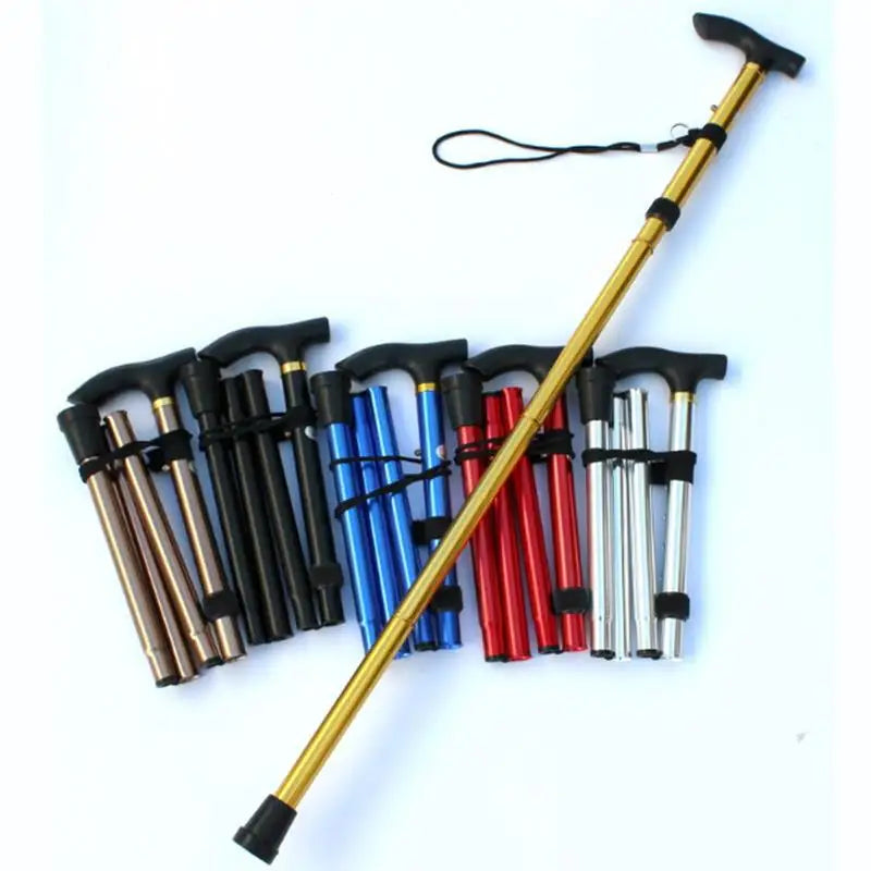 Folding Aluminum Walking Cane – Lightweight Telescopic Hiking & Trekking Stick