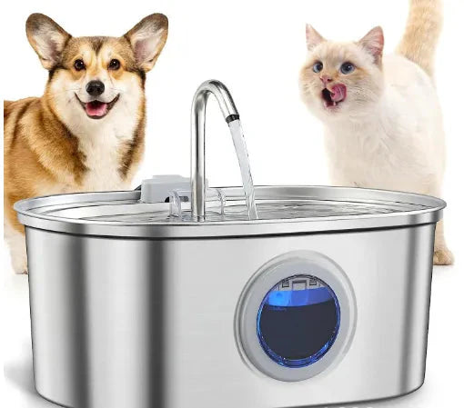 3.2L Stainless Steel Pet Water Fountain – Automatic Drinking Dispenser for Cats & Dogs