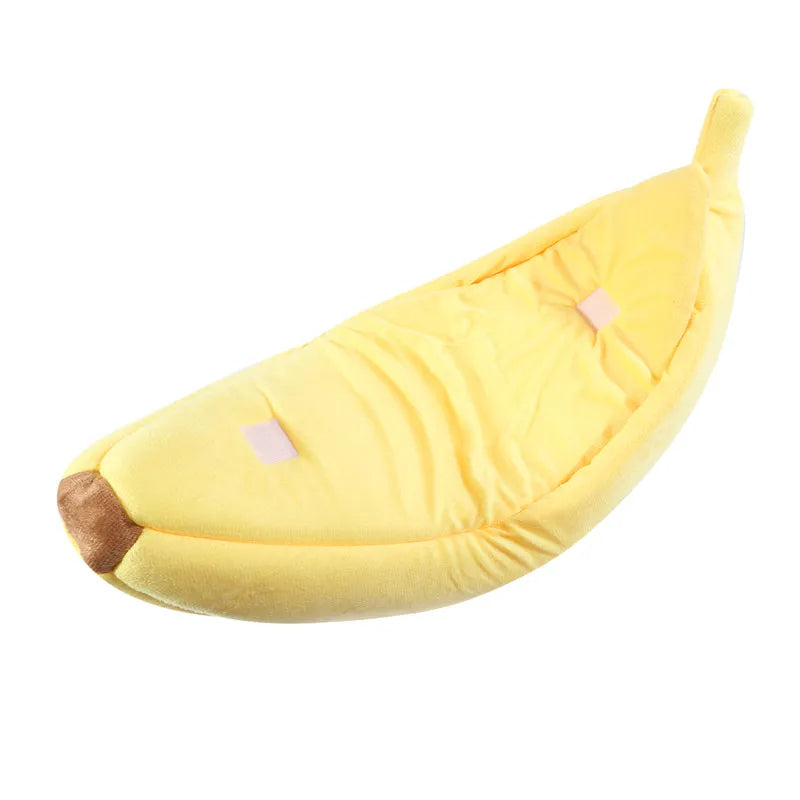Mango™ Banana-Shaped Pet Bed with Plush Comfort and Semi-Enclosed Design