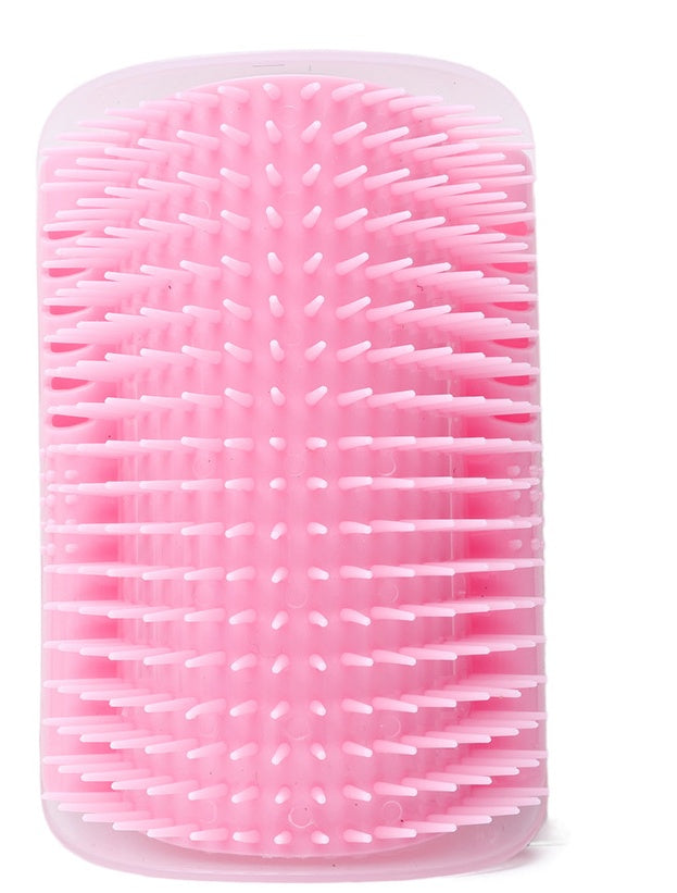 Cat Corner Brush Comb Massager with Catnip for Self-Grooming and Hair Removal
