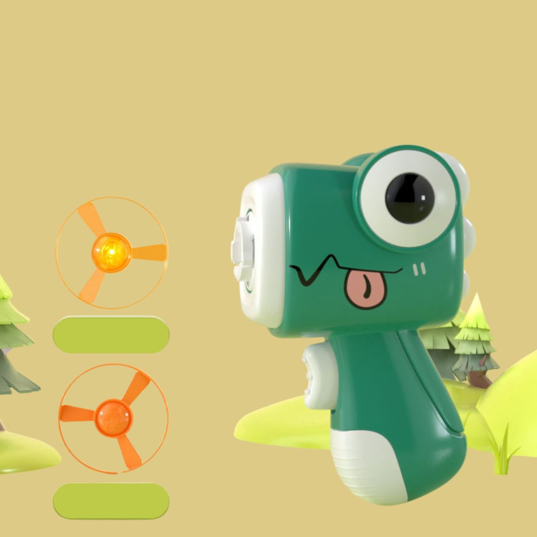 Leo™ Dino-Frisbee Launcher with Glow-in-the-Dark Discs for Cats