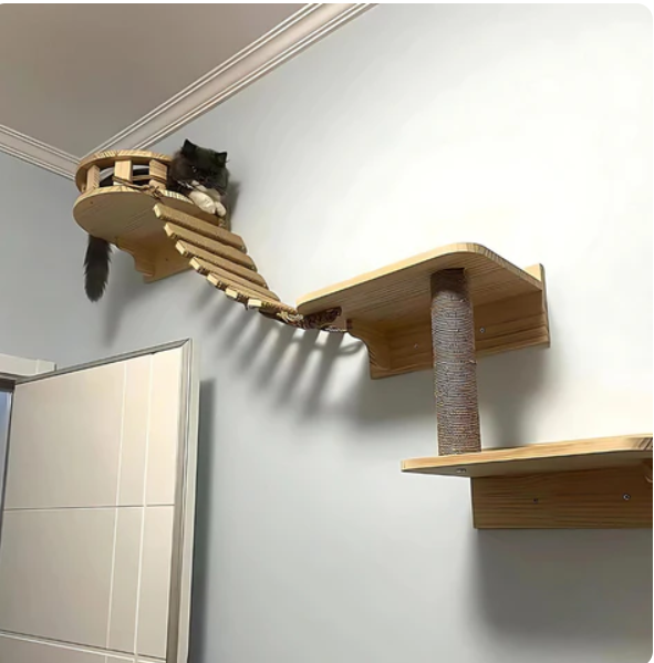 ClimbPro™ – Wall-Mounted Cat Climbing Bridge & Hanging Ladder