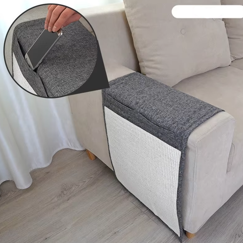 Oliver™ Cat Scratch Guard for Sofa Armrest with Durable Sisal Surface