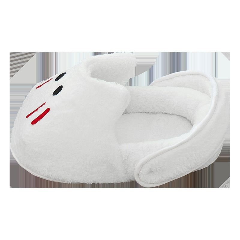 Cat Nest Bed with Bunny Slipper Design and Soft PP Cotton Filling