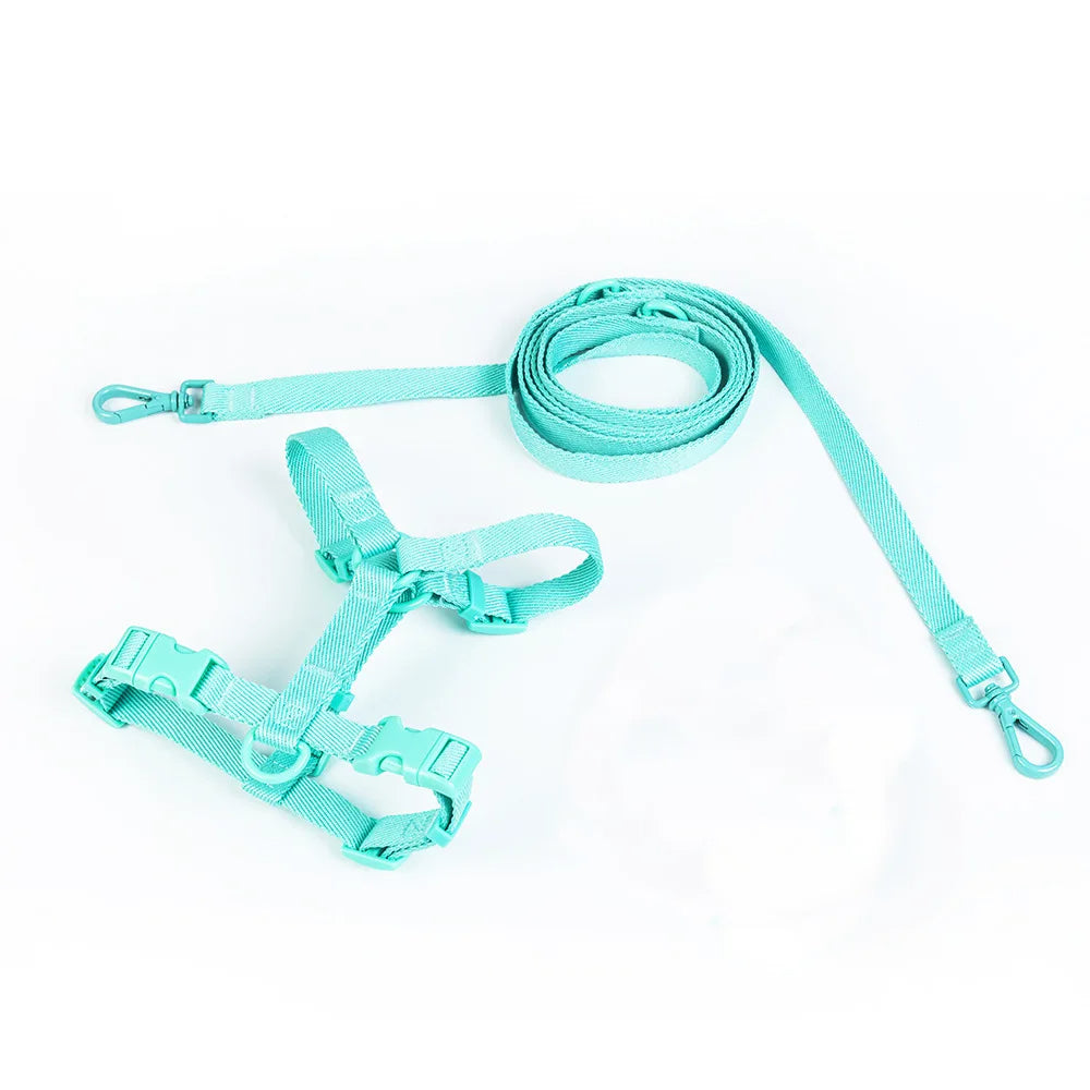 Cleo™ Macaron Dog Harness Set Dual-head leash
