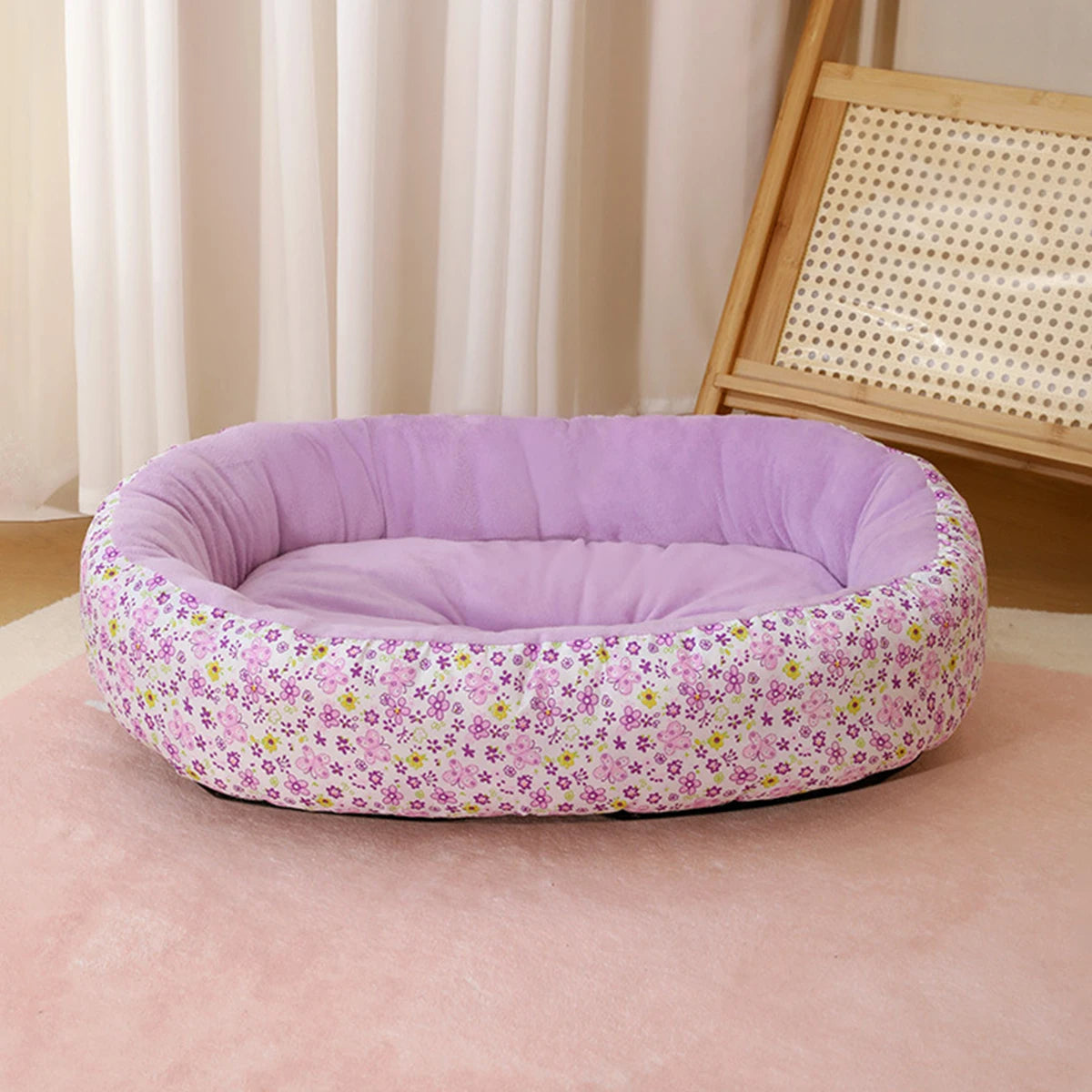 Daisy™ Floral Pet Bed – Cozy All-Season Comfort for Dogs & Cats