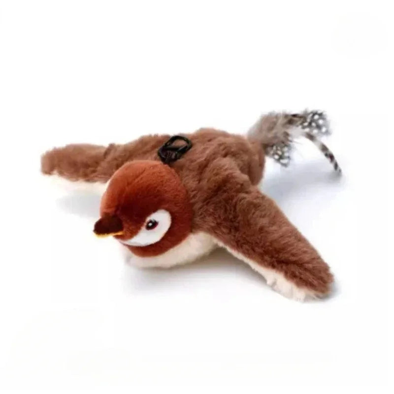 Interactive Bird Cat Toy™ Rechargeable plush bird with chirping sounds and flapping wings