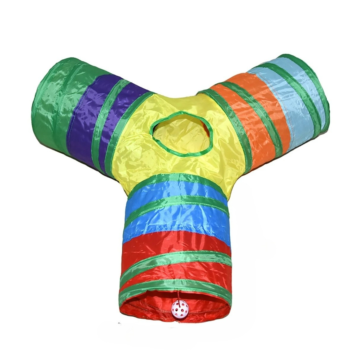 Luna™ Rainbow Cat Tunnel with Built-In Toy and Foldable Design