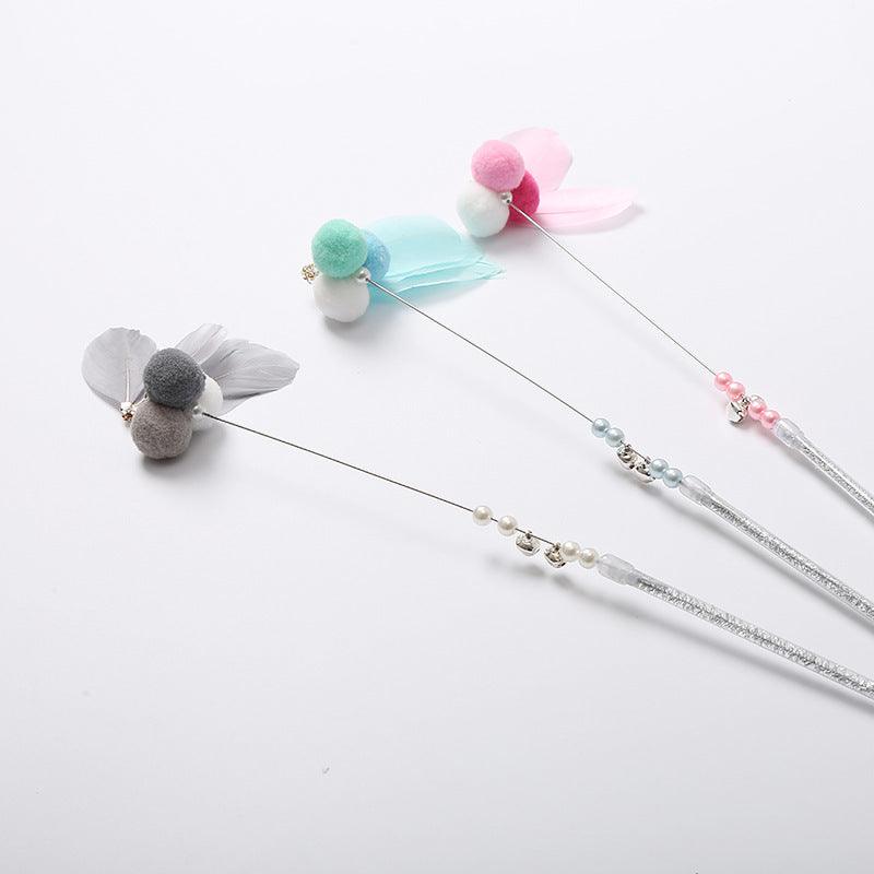 Plush Fish Teaser Wand – Lightweight Steel-Wire Cat Toy for Interactive Play