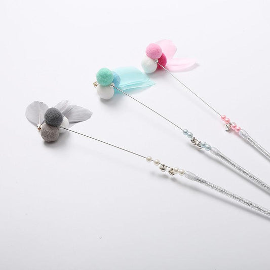 Plush Fish Teaser Wand – Lightweight Steel-Wire Cat Toy for Interactive Play