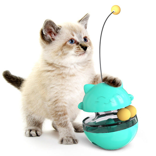Oliver™ 3-in-1 Cat Wobble Toy with Treat Dispenser and Spring Ball