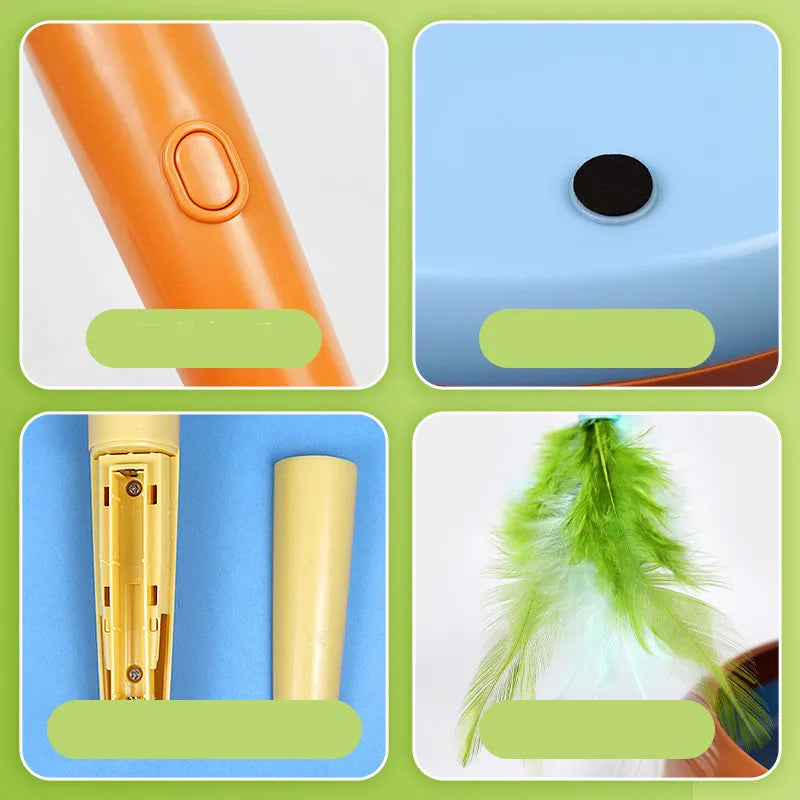 Oliver™ Interactive Cat Toy with Feathers and Rolling Ball