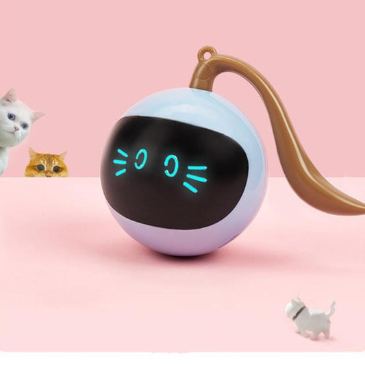 LED Rotating Interactive Cat Toy – 360° Motion Ball with Smart Direction Change