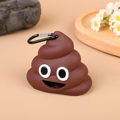 Poop Bag Dispenser for Pets with Carabiner Clip and Fun Design