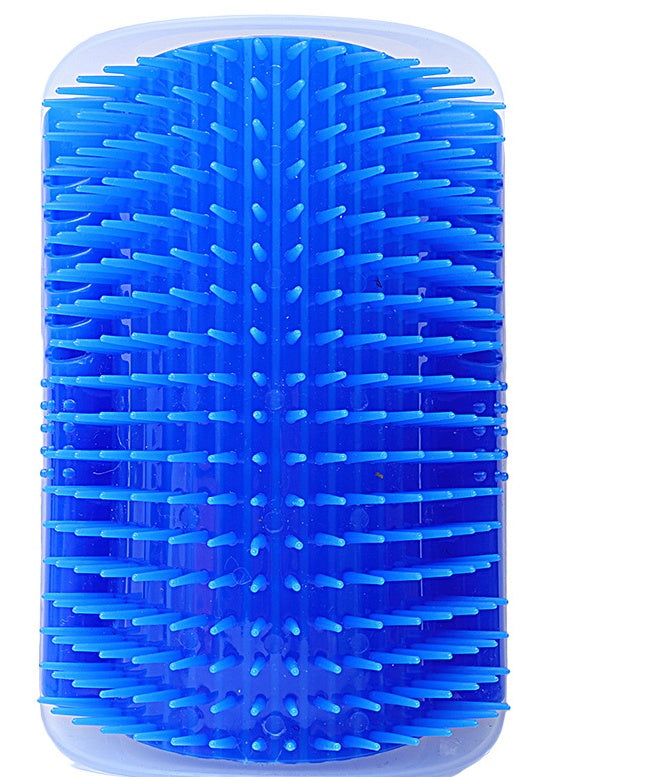 Cat Corner Brush Comb Massager with Catnip for Self-Grooming and Hair Removal