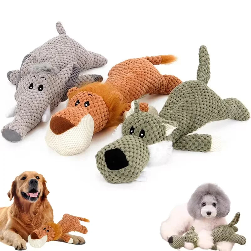 Max™ Plush Animal Dog Toy - Bite-resistant squeaky fun for endless play