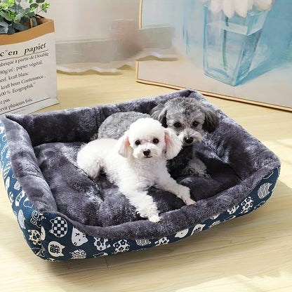 Milo™ Cozy Printed Pet Bed – Soft Comfort for Cats & Dogs