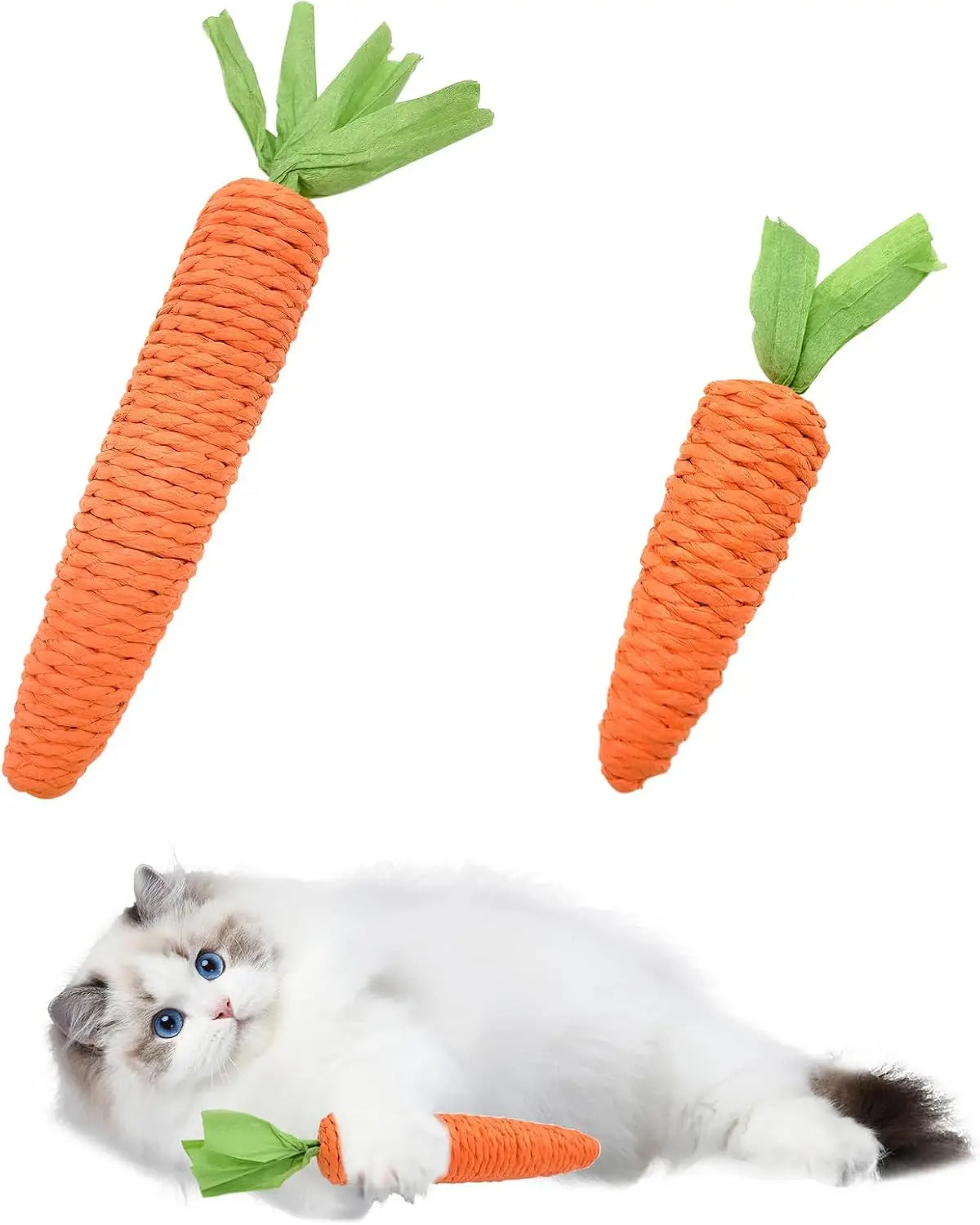 Whiskerchew™ Carrot Cat Teething Toy Bite-resistant, scratch-friendly