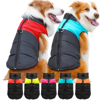 Waterproof Warm Pet Jacket with Zipper for Small Medium and Large Dogs