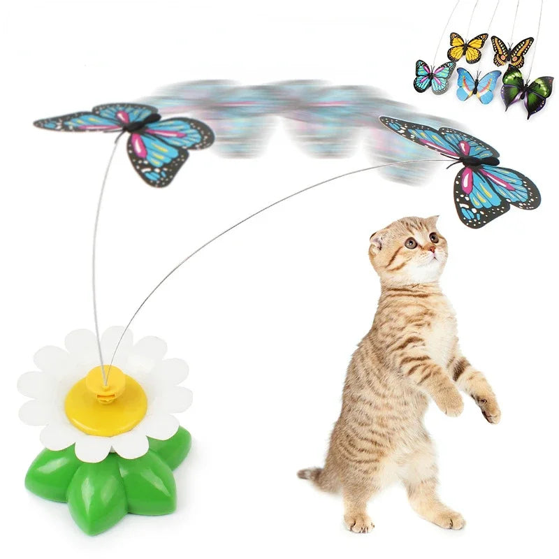 Automatic Rotating Electric Butterfly Cat Toy – Interactive Motion Teaser for Cats