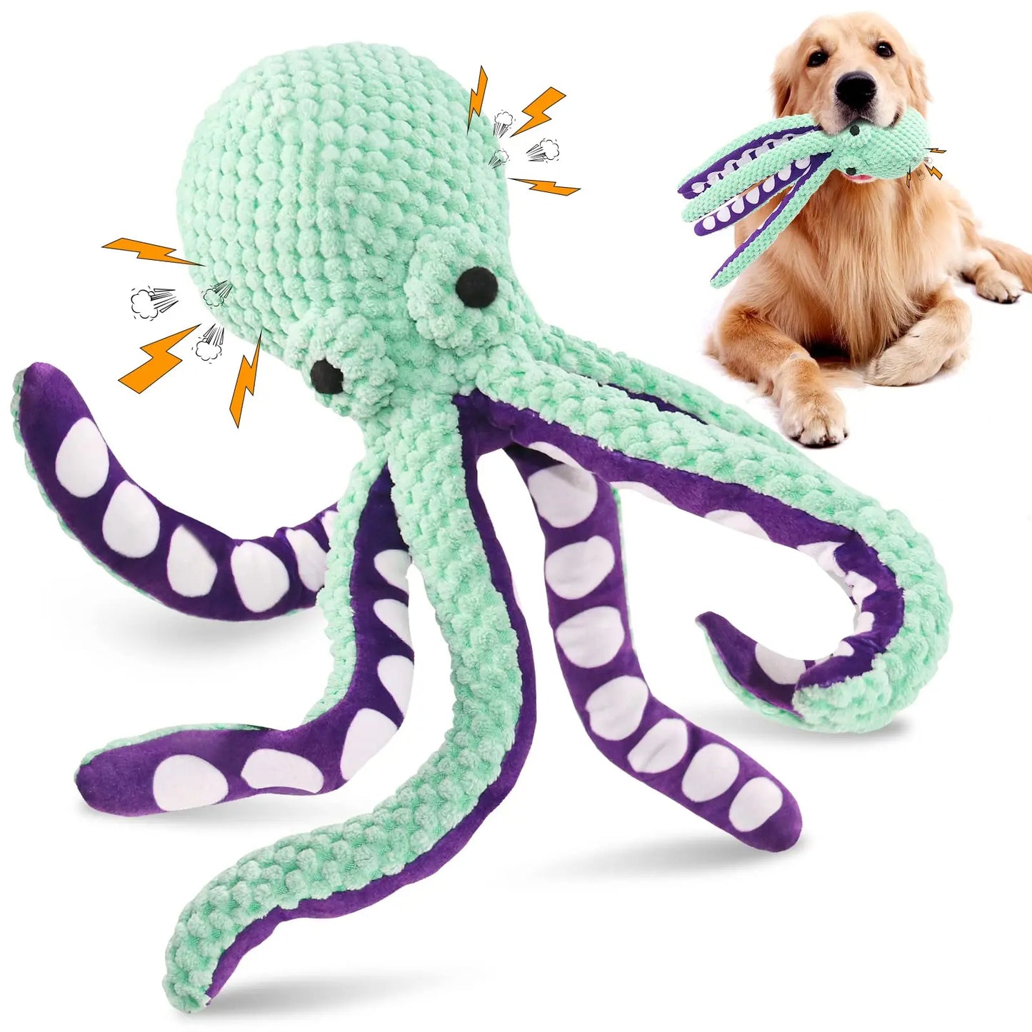 Aquapals™ Octopus Squeaky Dog Toy Durable, bite-resistant