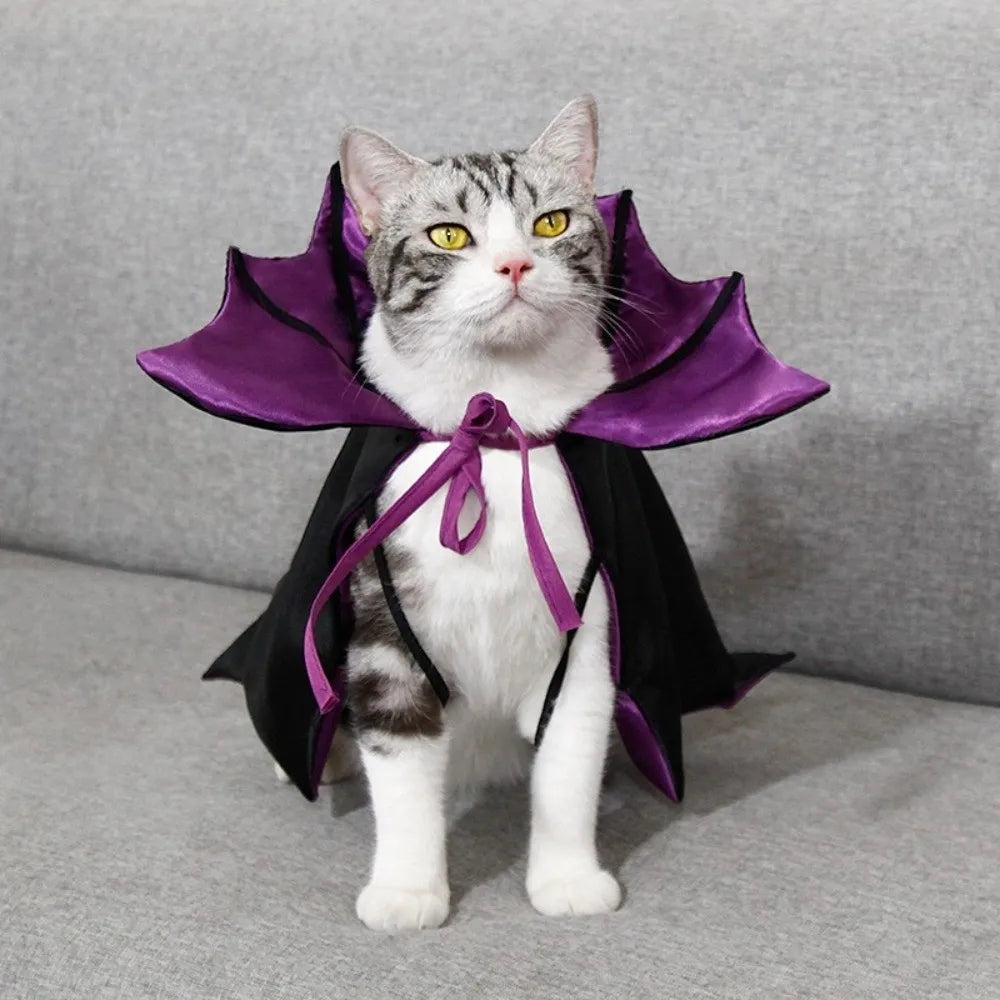 Bat Wings Pet Costume – Halloween Cape for Cats and Small Dogs