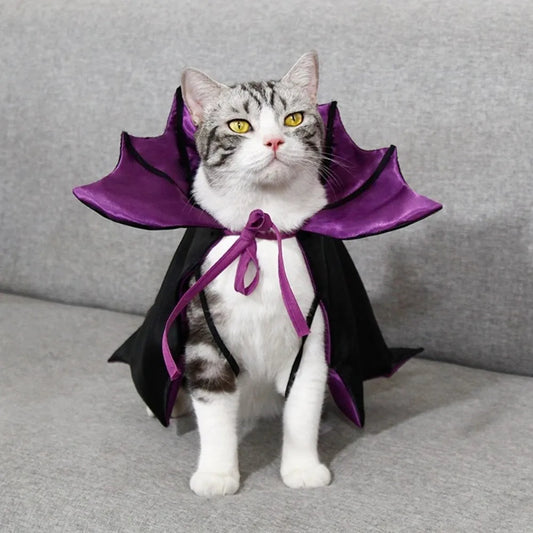 Bat Wings Pet Costume – Halloween Cape for Cats and Small Dogs