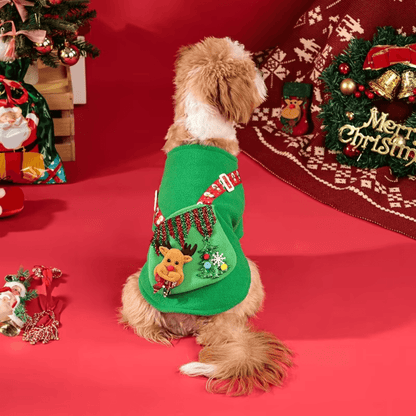 Christmas Elk Dog Dress with Soft Fabric and Festive Design
