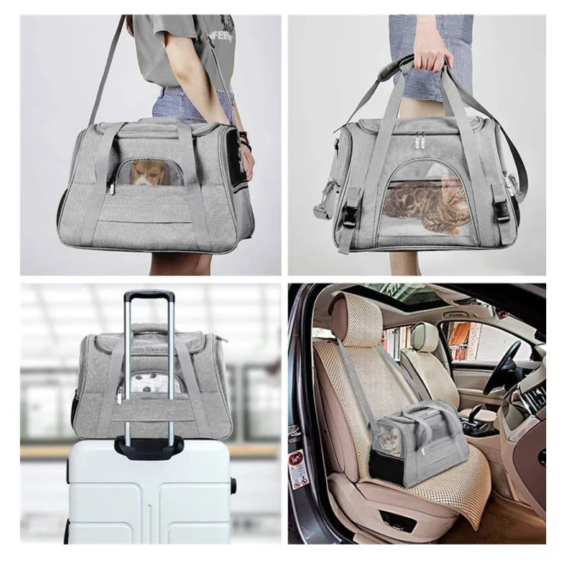 Portable Soft Sided Pet Shoulder Carrier Bag for Dogs and Cats