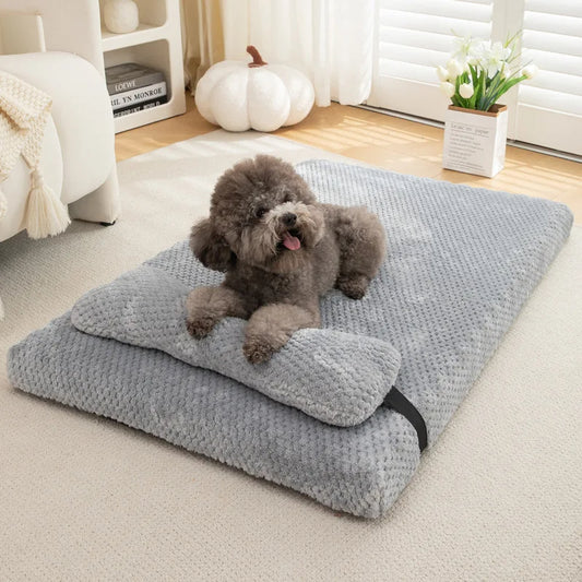 Luna Calming Plush Dog Mat with Pillow – Cozy Comfort for Every Pet