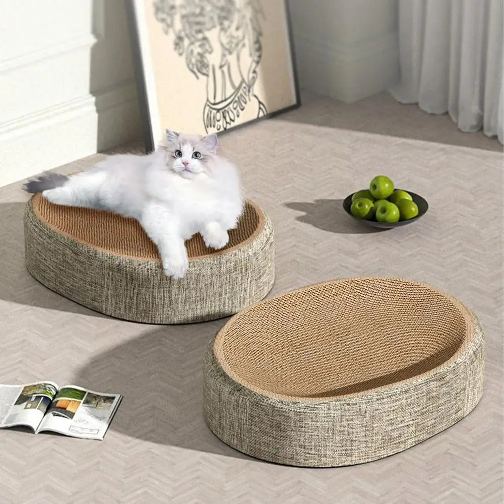 PurrLounge™ – Oval Cat Scratch Bed