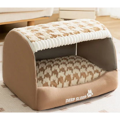 Cooper™ Plush Dog House with Enclosed Design and Washable Cushion