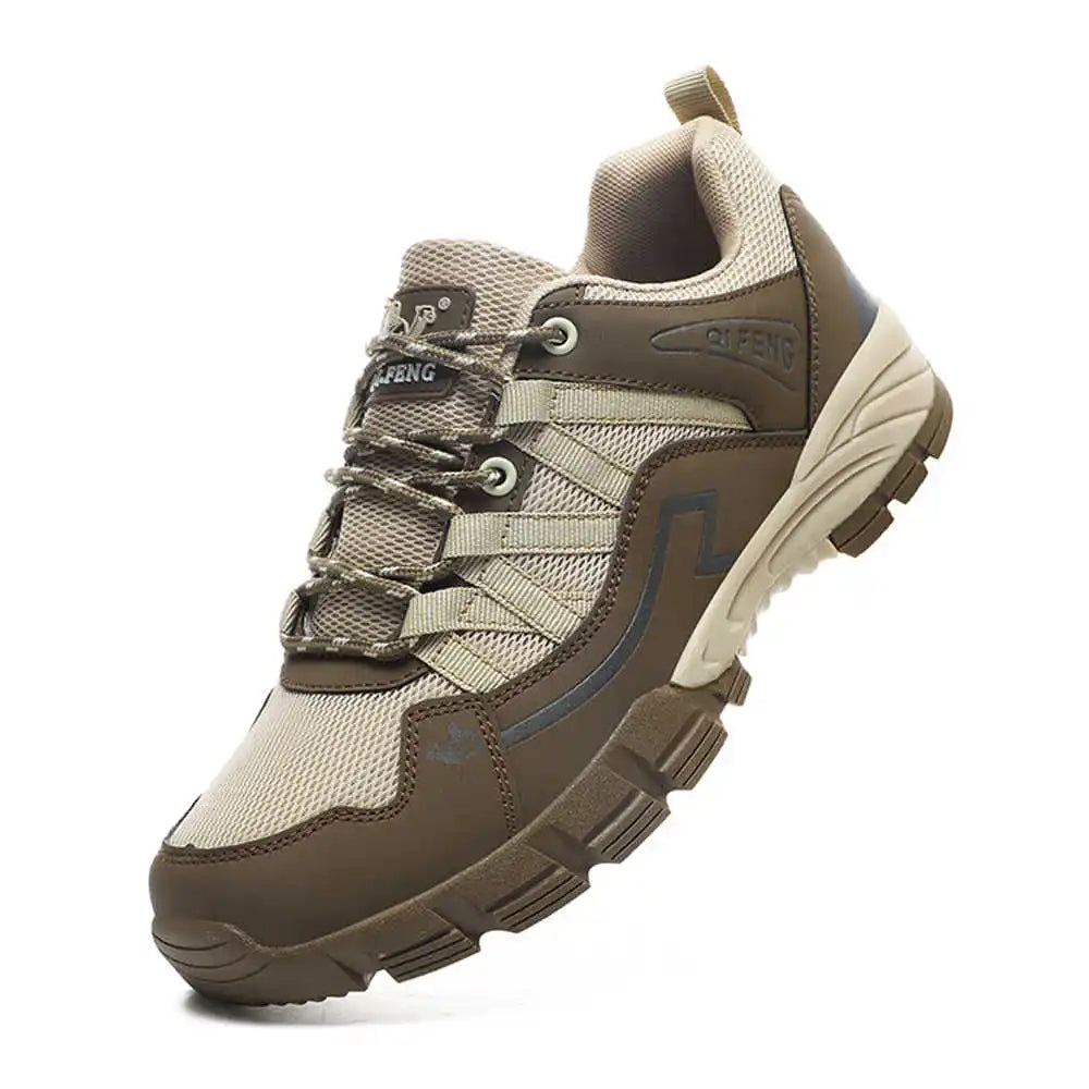 Men’s Outdoor Hiking Sneakers – Durable Anti-Slip PU Leather Trail Shoes