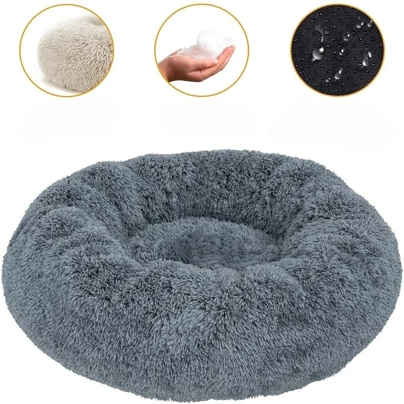 Milo Round Plush Dog Bed – Calming Comfort All Year Round