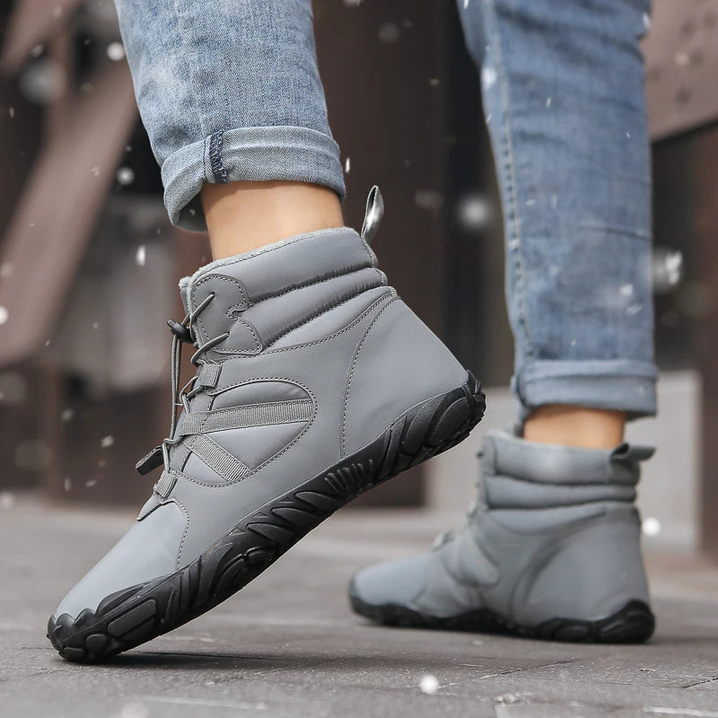 Plush Lined High Top Ankle Boots Anti Slip Casual Shoes Unisex