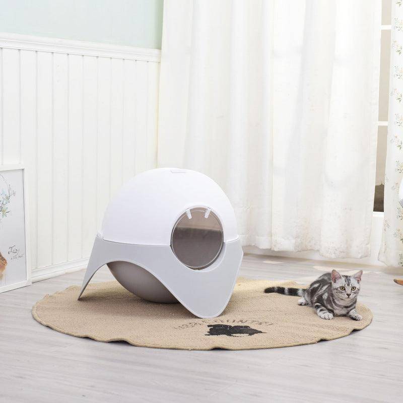 Enclosed Space Capsule Cat Litter Box – Modern, Odor-Controlled & Comfort-Focused
