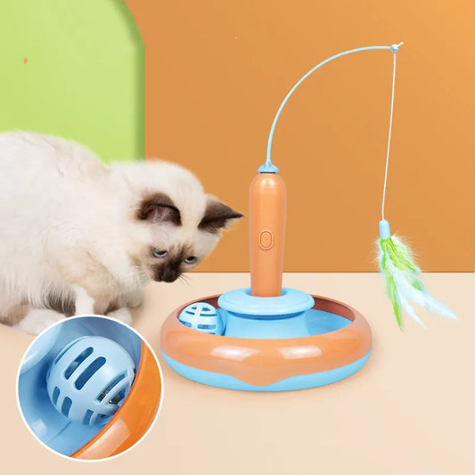Oliver™ Interactive Cat Toy with Feathers and Rolling Ball