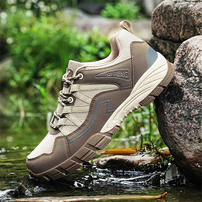 Men’s Outdoor Hiking Sneakers – Durable Anti-Slip PU Leather Trail Shoes